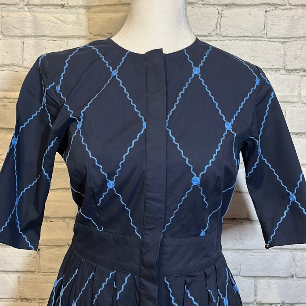 Eshakti Blue Embroidered Midi Dress